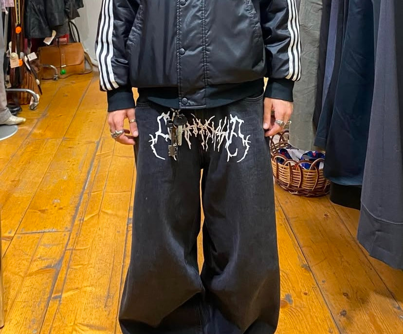 " Death letters baggy denim "