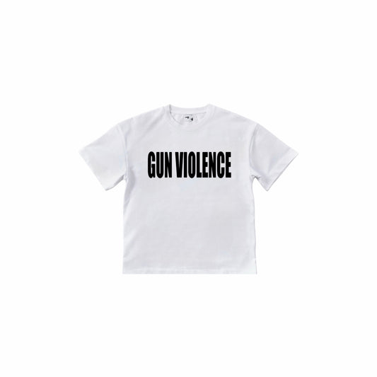 " GUN VIOLENCE white tee "