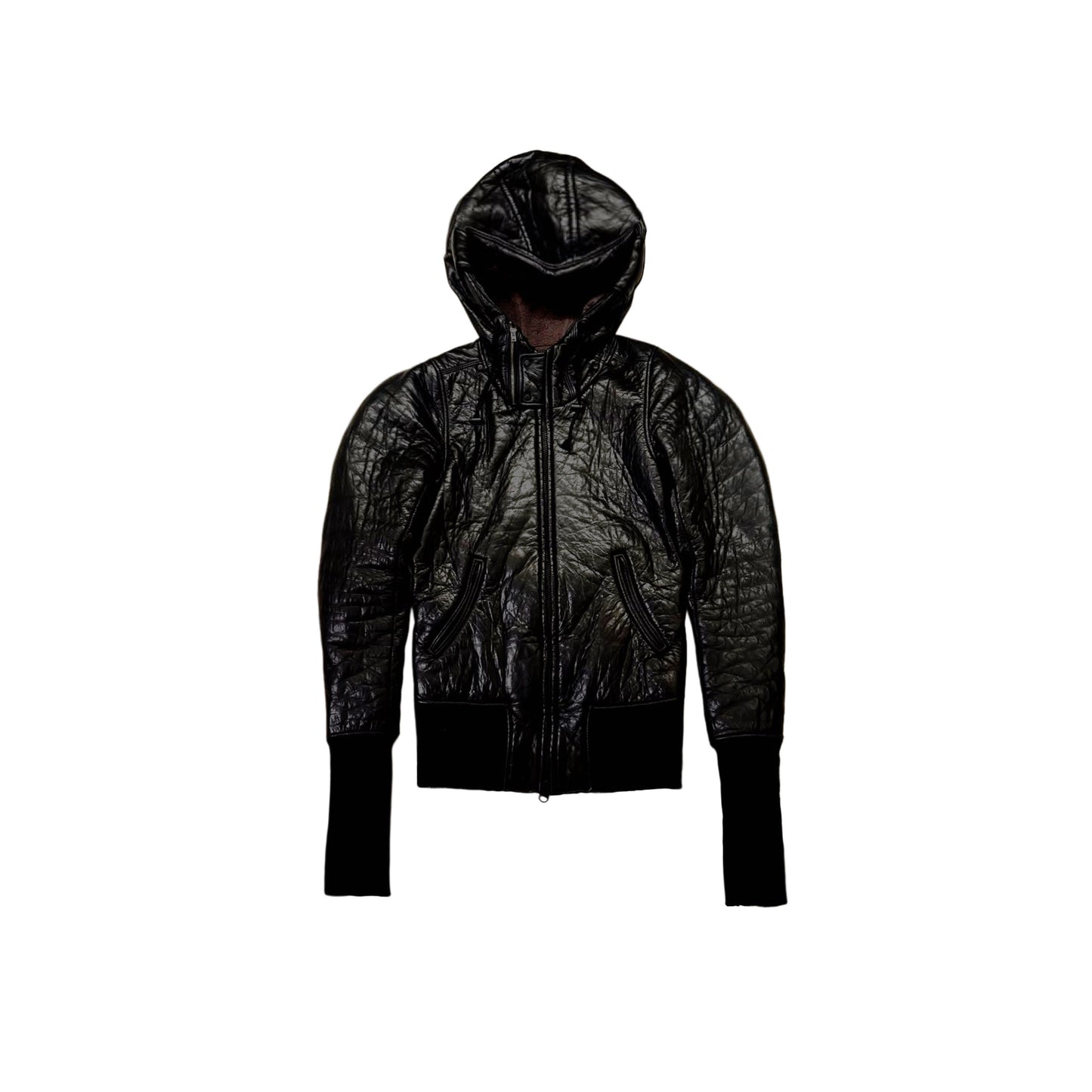 " oo block leather jacket "