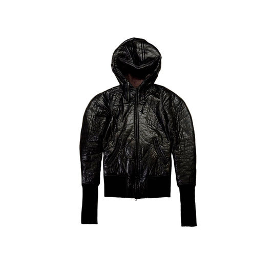 " oo block leather jacket "