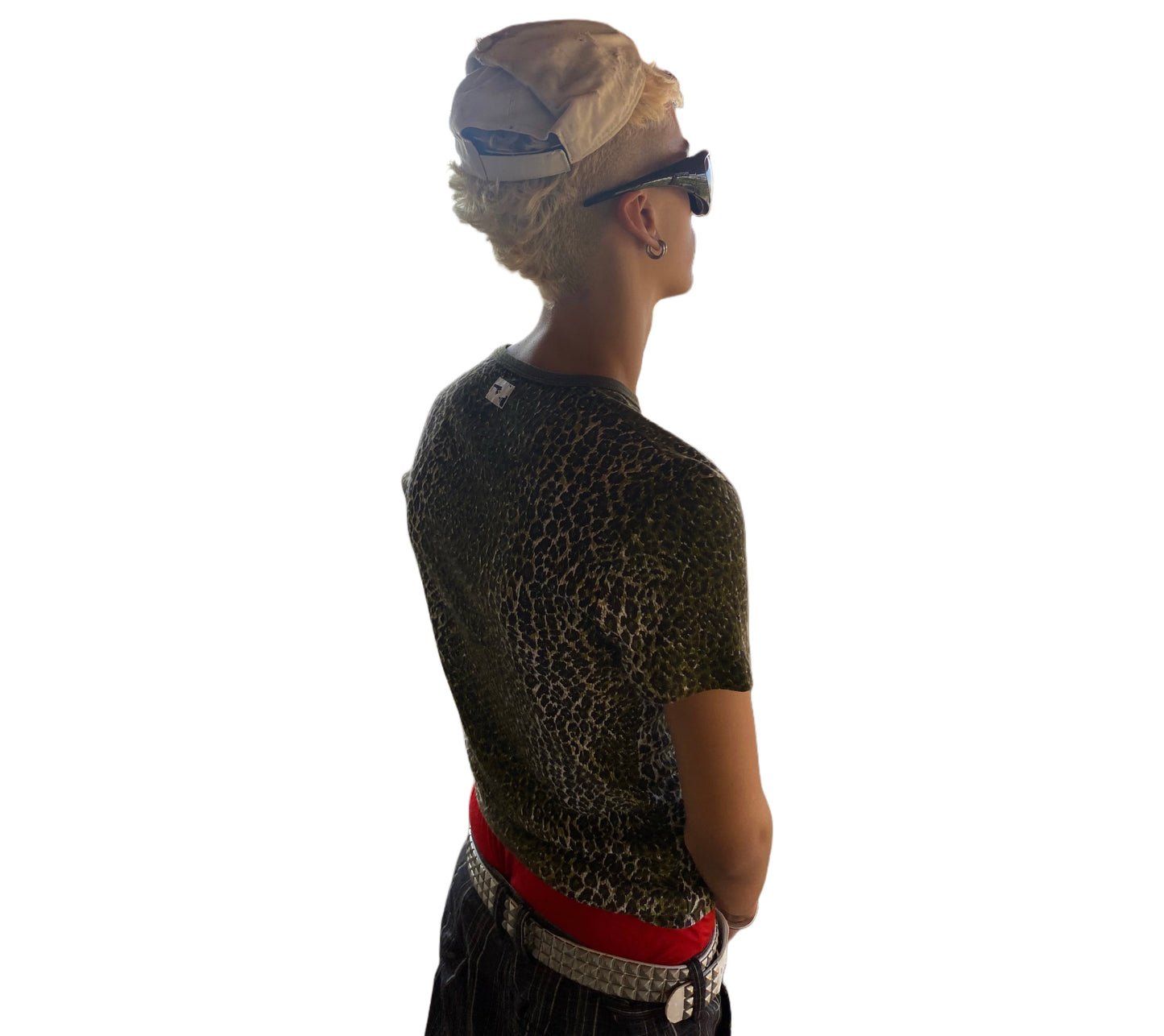 "Leopard rattler long slim tee"